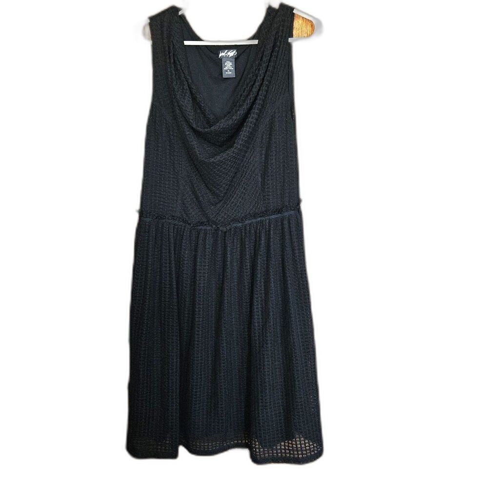 Lord & Taylor Black Sheath Dress XL Sleeveless Textured Career Midi